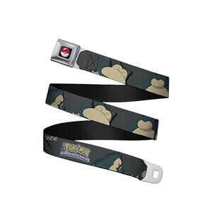 RARE Pokemon Snorlax Buckle-Down Belt Adjustable Gray Blue Waist @28”-48”